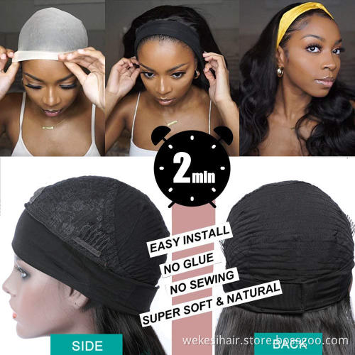 Cheap Brazilian Highlight 4/27 Color Headband Wigs Short Bob Pixie Razor Cut Ombre Nonlace Peruvian Short Human Hair Bob Wig